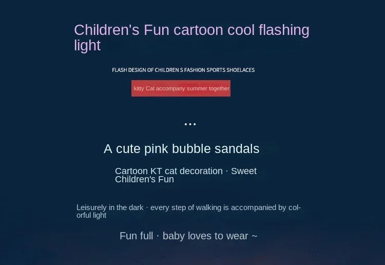 New Baby Girls Led Light Sandals Cute Hello Kitty Children's Casual Shoes Anti-slip Kids Beach Shoes Outdoor Shoes 2025