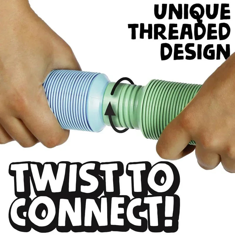 Pop Tubes Sensory Toys Fidget Pop Tube Stress Relief Decompression Finger Toy Telescopic Tube for Kids Teenager Gifts Pack Of 6 Pcs/Pack