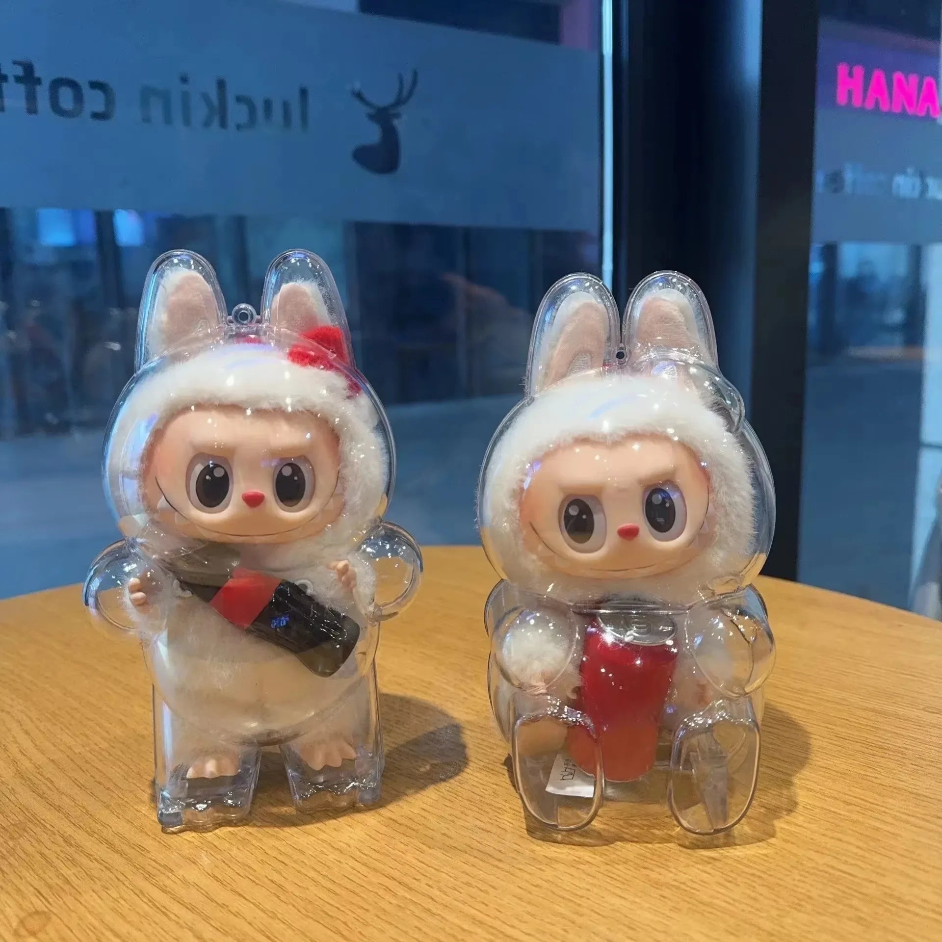 For LABUBU transparent protective case doll dust case protective cover baby clothes wear